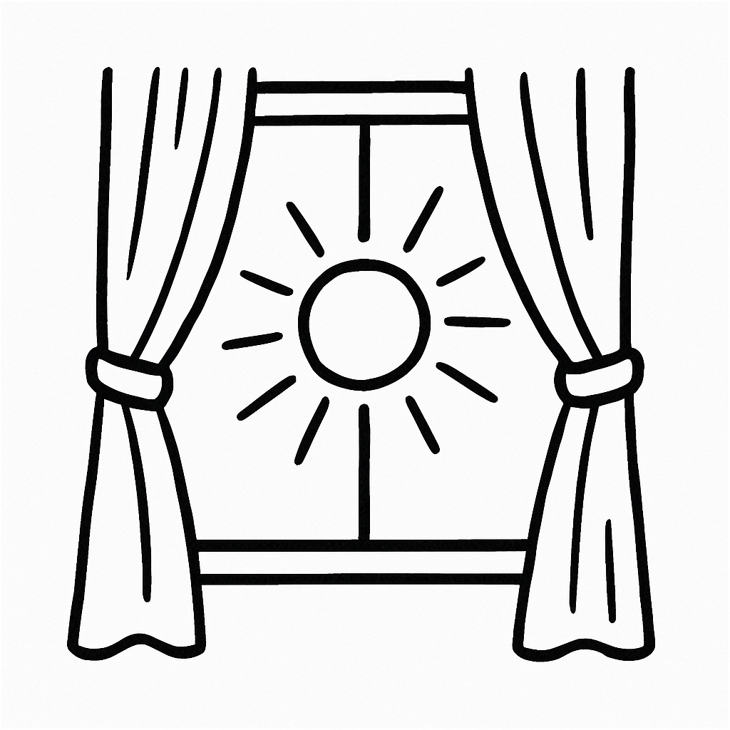 Vorhang mit Sonne